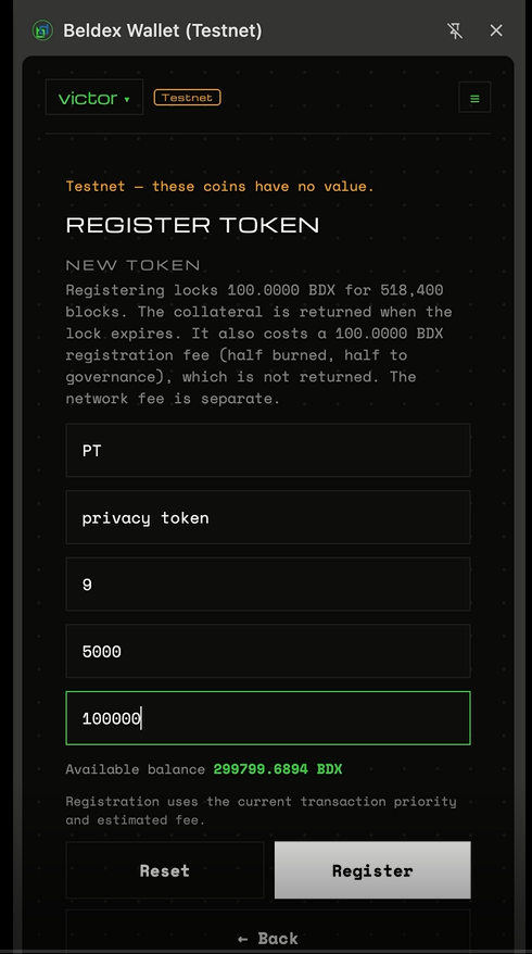 Register Token